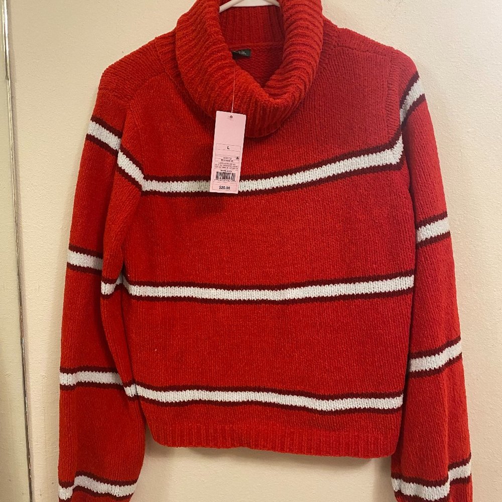 Wild Fable Red Stripe Turtleneck Sweater Size L